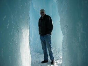 Andy Pizer in an ice cave